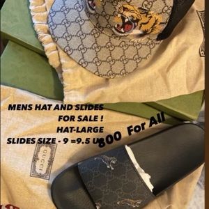 Gucci slides and hat
